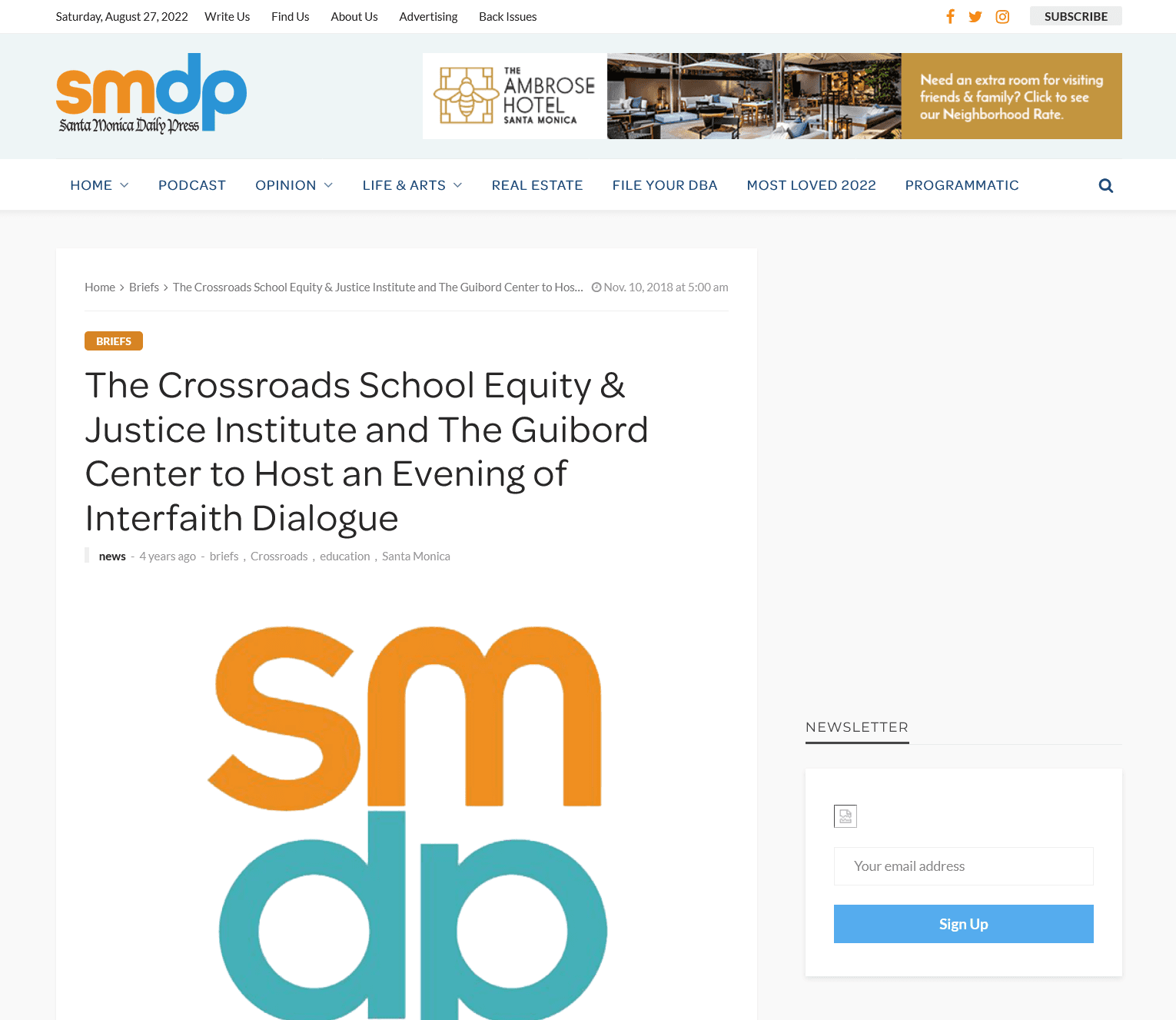 An Evening of Interfaith Dialogue — Santa Monica Daily Press